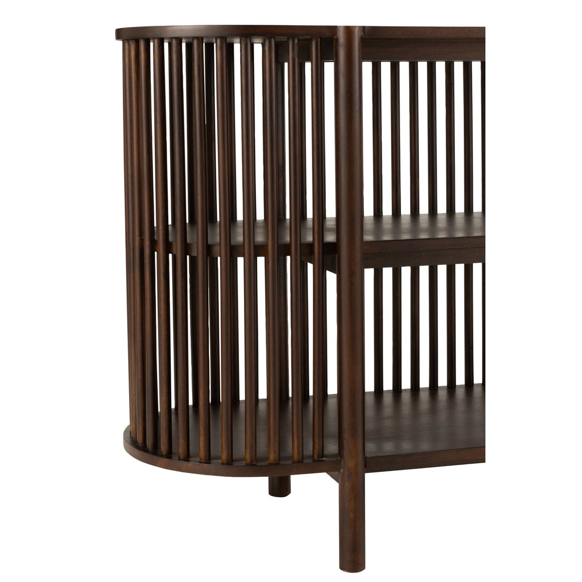 Tavolino Conie 2 Ripiani Legno di Mango Marrone Scuro J-Line
