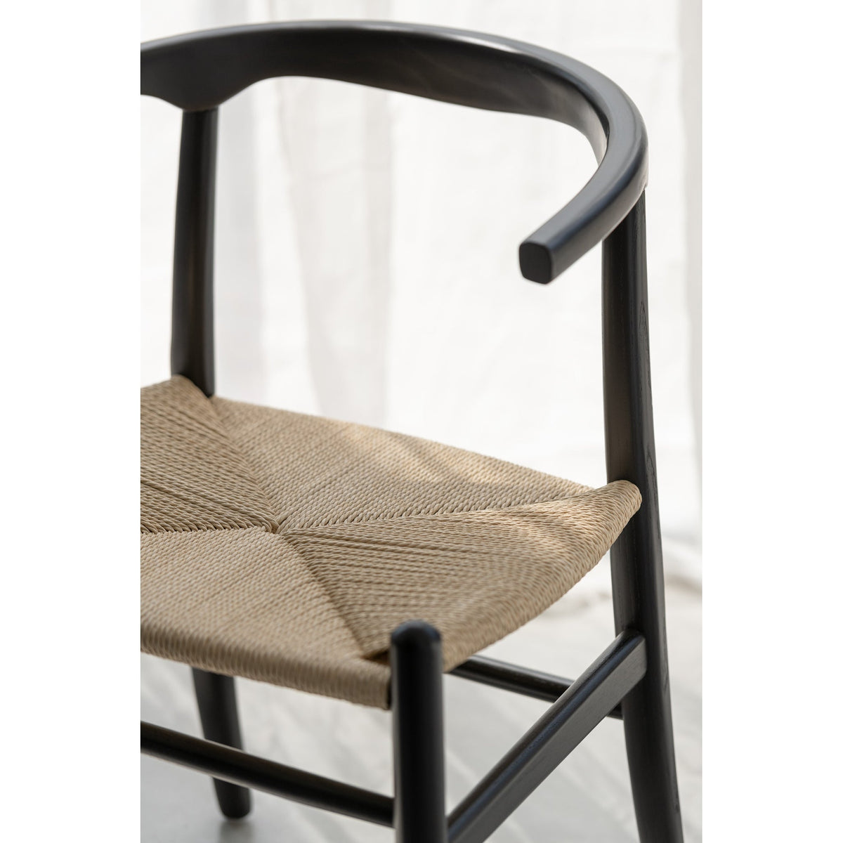 Sedia Toon Legno di faggio/Corda Nero J-Line