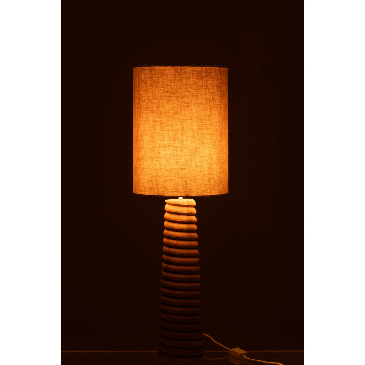 Lampada da tavolo con attacco a vite in legno grigio naturale J-Line