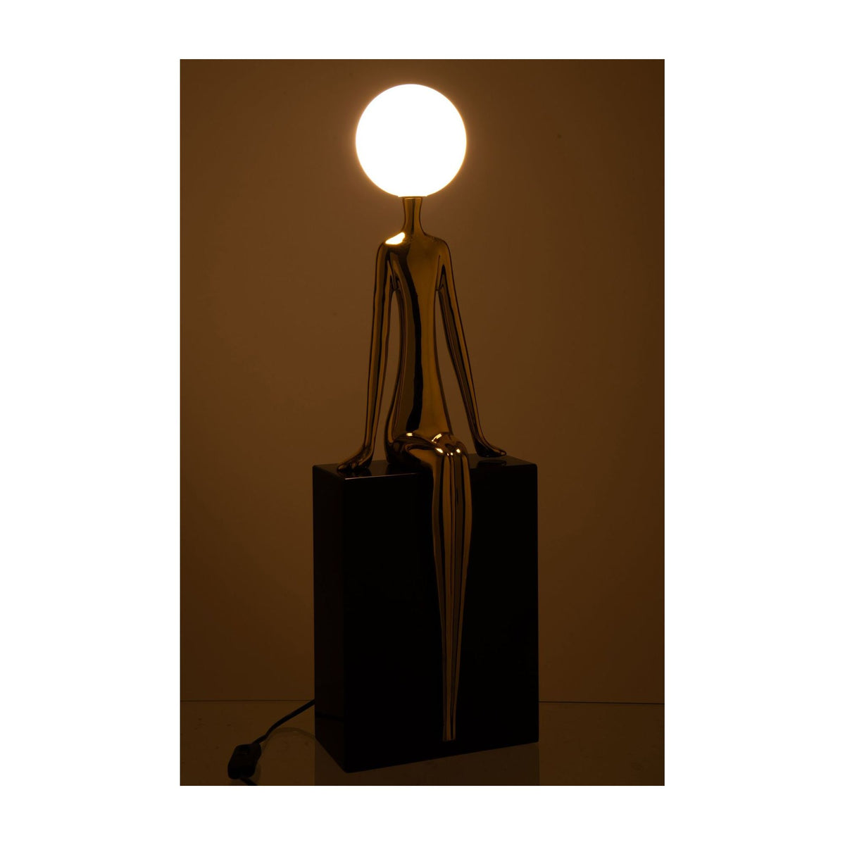 Lampada da tavolo Silhouette Seduta Metallo Oro/Nero J-Line