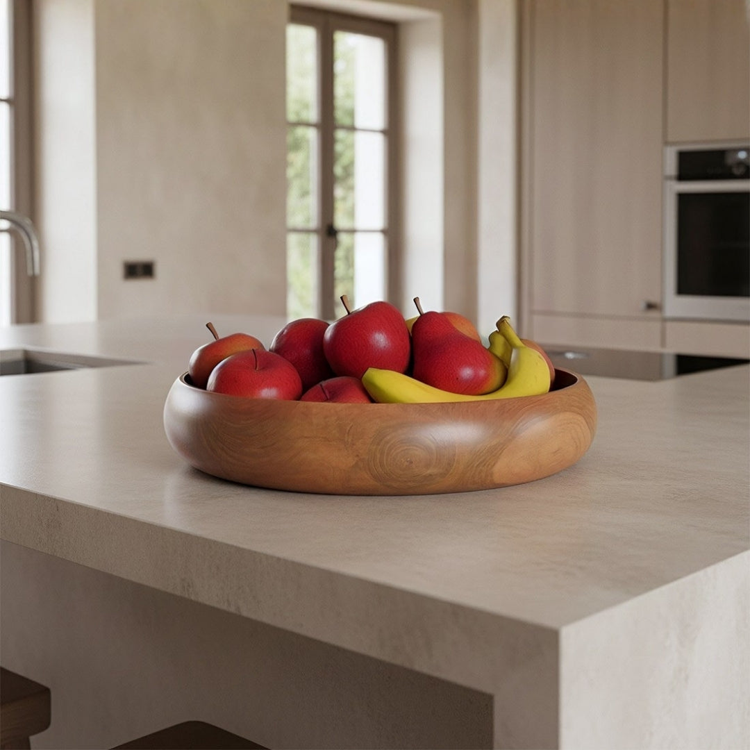 Sera Ciotola in Teak Large Raw Materials