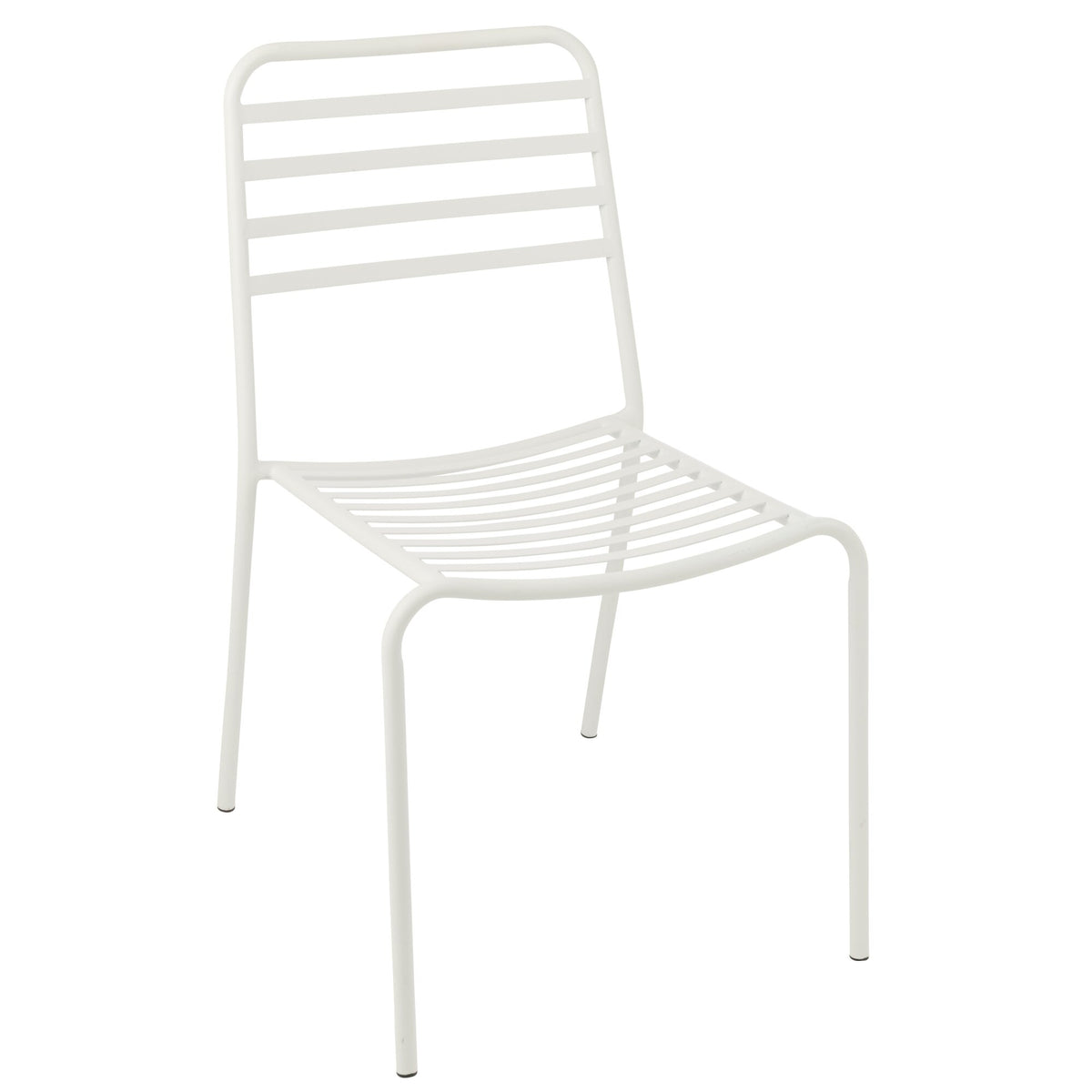 Sedia da giardino in metallo a righe bianche J-Line