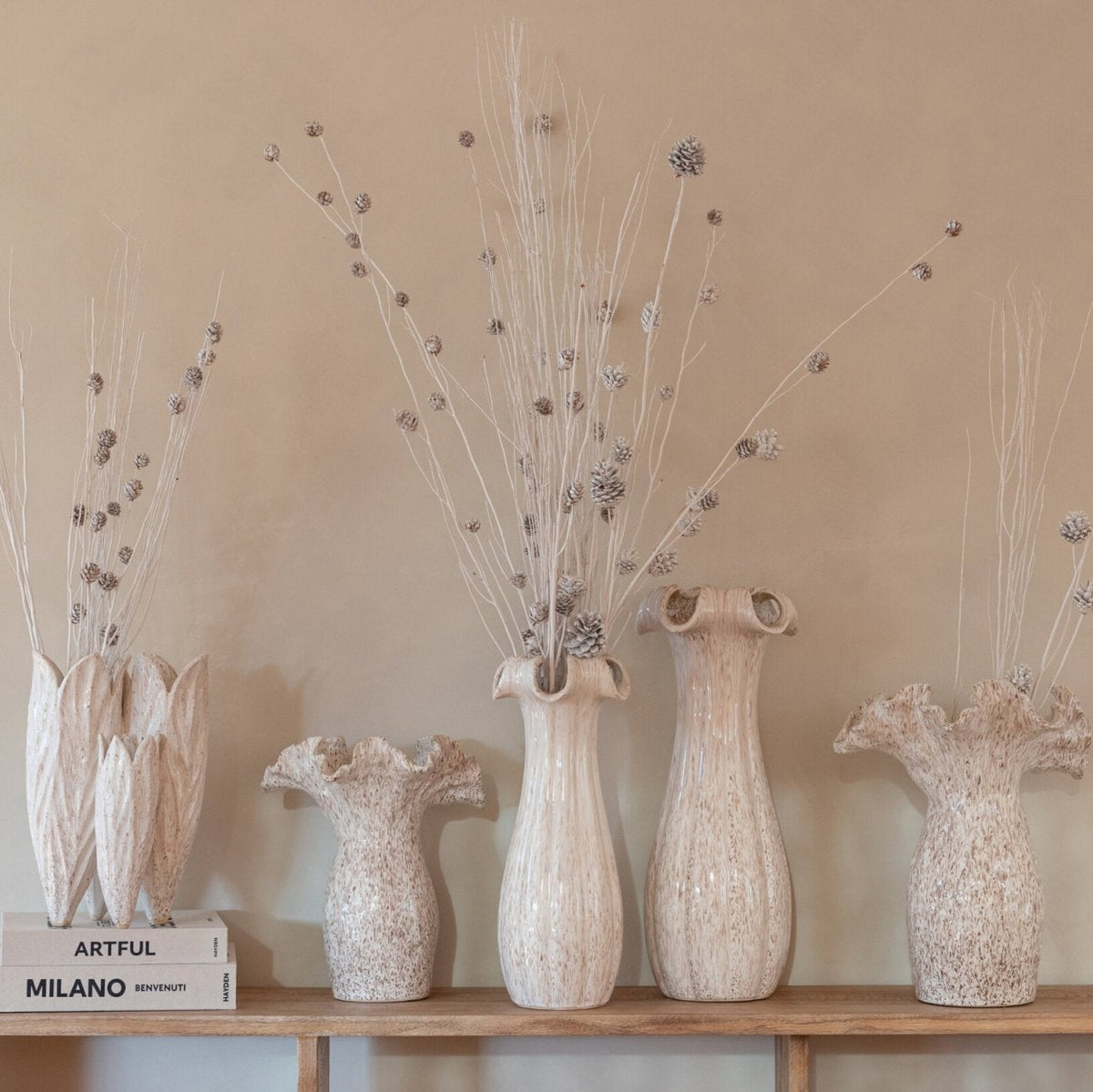 Vaso in Ceramica Smaltata Beige Large J-Line