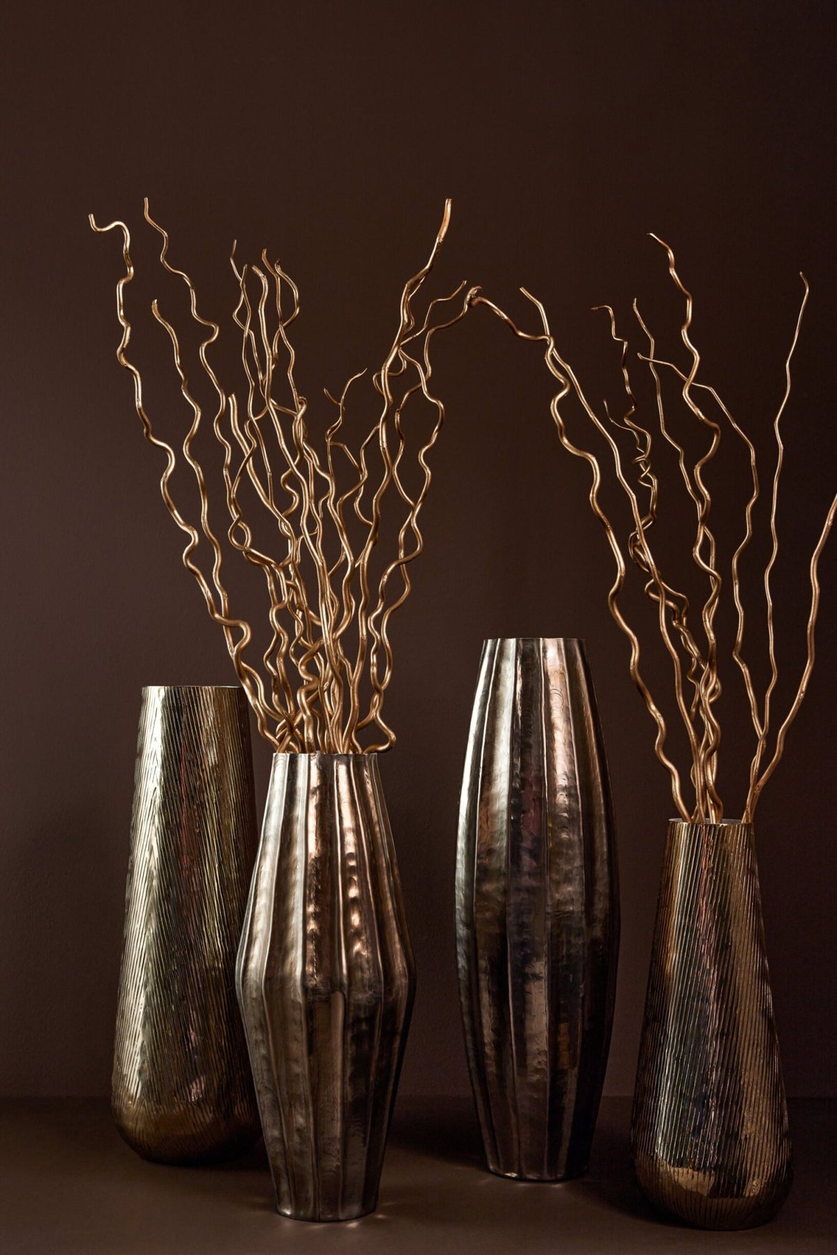 Vaso a Righe in Alluminio Oro/Bianco Large J-Line