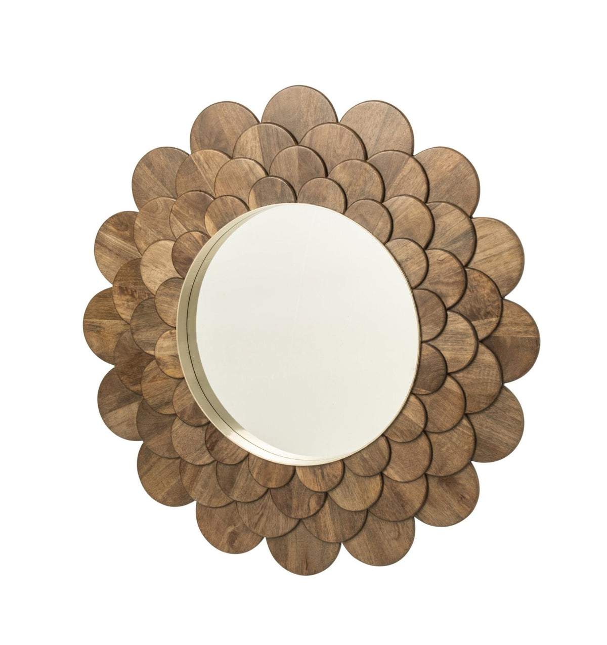 Specchio da parete Fiori Legno di mango Marrone scuro J-Line
