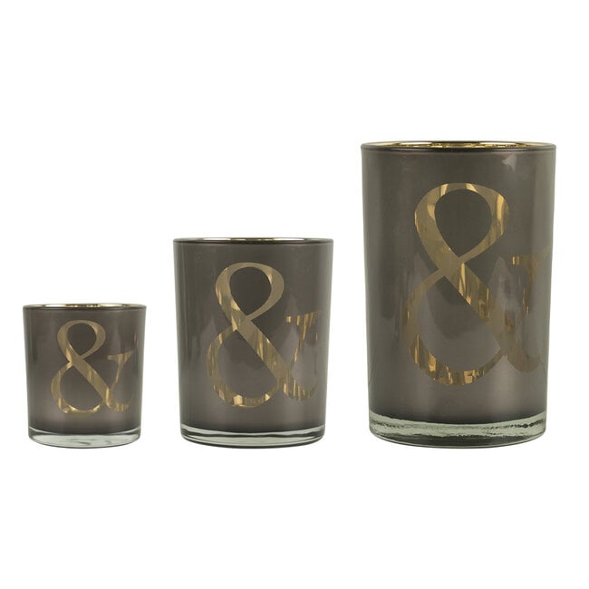 Windlicht & Taupe 12cm - Windlicht - Mars & More - livinglovely.nl