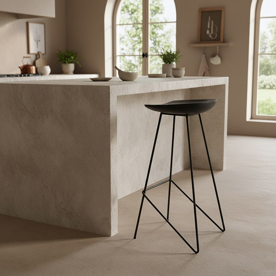 Sgabello da bar Loft Nero Raw Materials