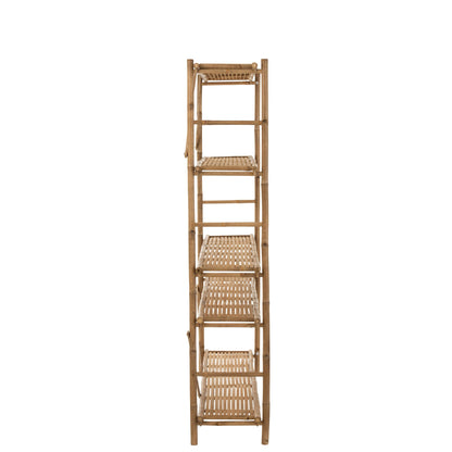 Scaffale a 5 ripiani in bambù naturale