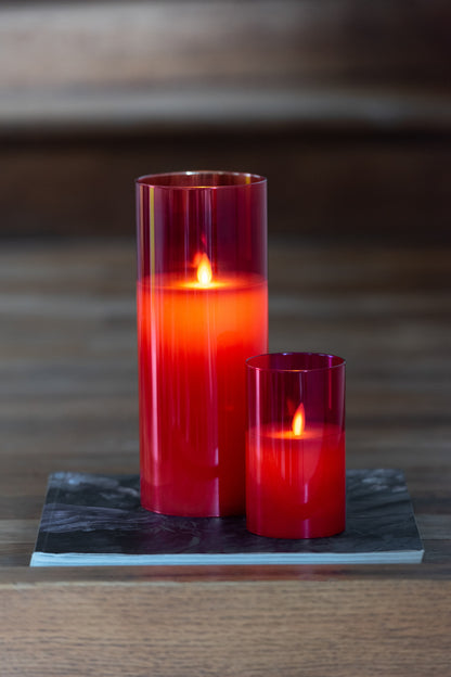 Lampada a LED Vetro Scintillante Rosso Piccola