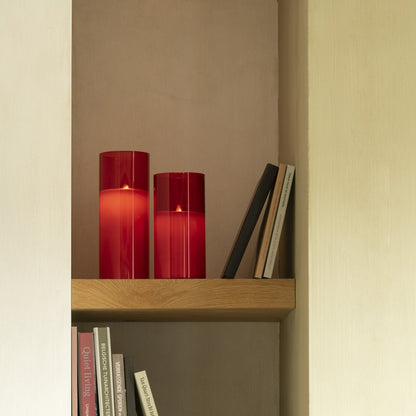 Lampada a LED Vetro Scintillante Rosso Medio