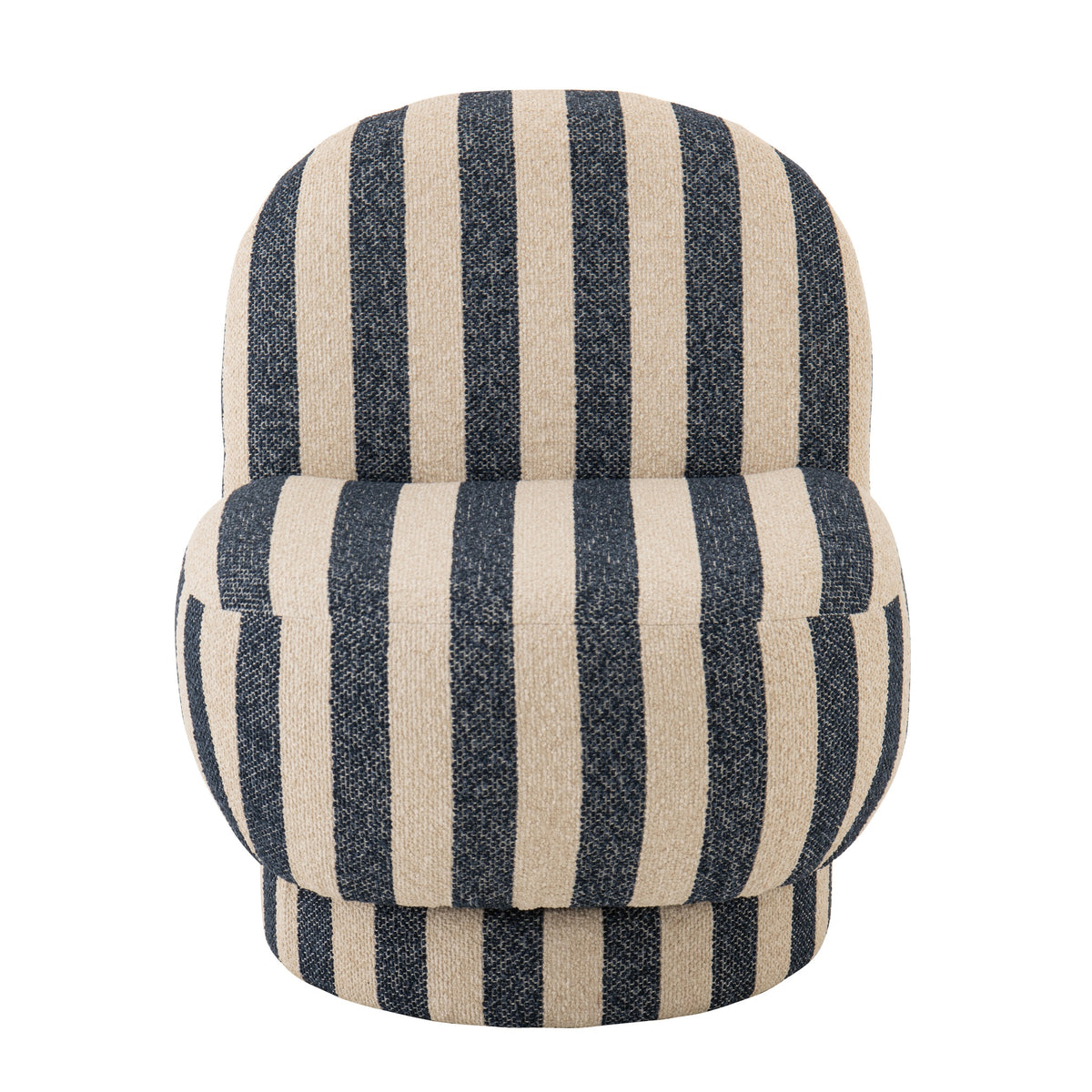 Poltrona Lounge in Tessuto a Righe Blu/Bianco Sporco J-Line