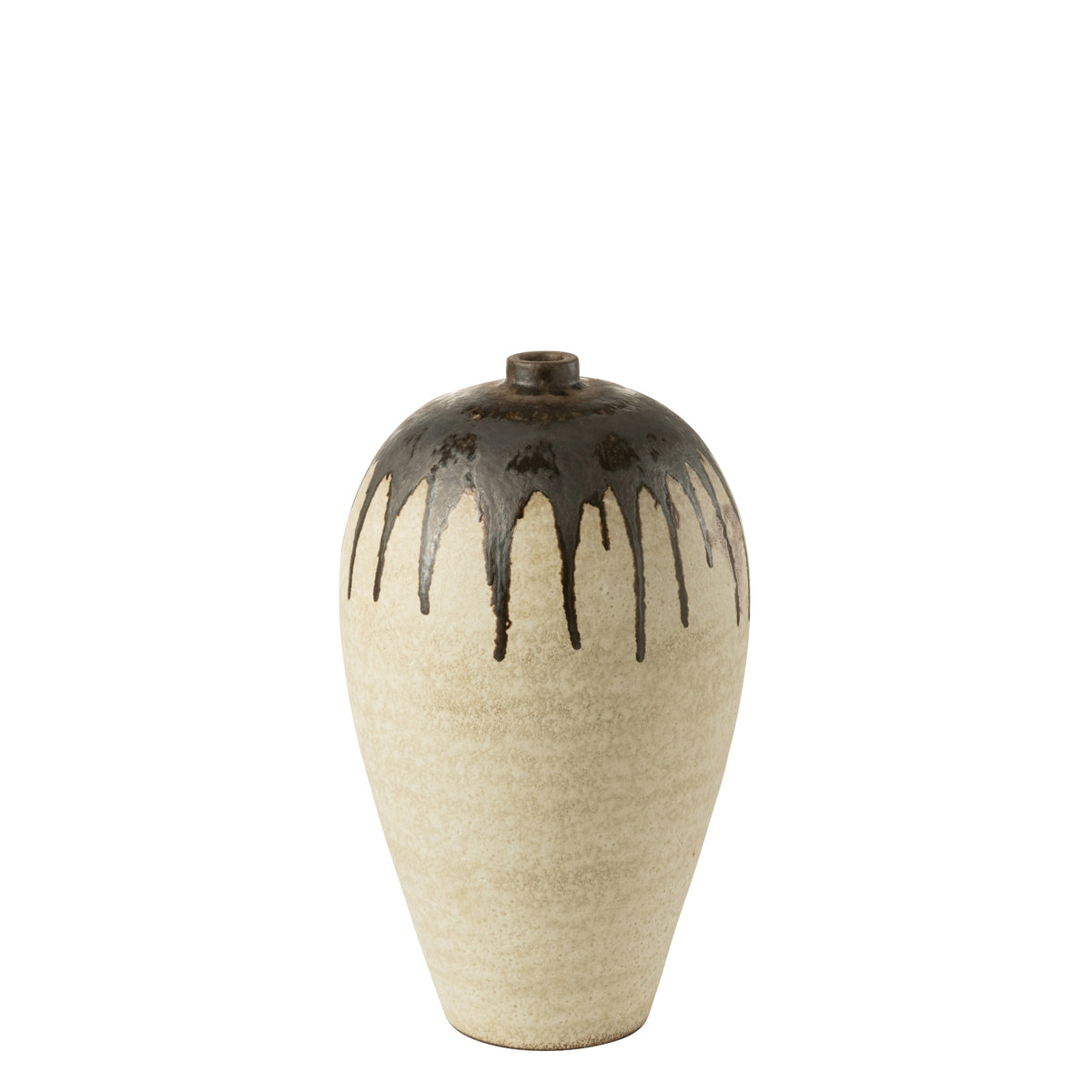 Vaso Lombok Ceramica Beige/Marrone Piccolo Ø36xH56cm J-Line