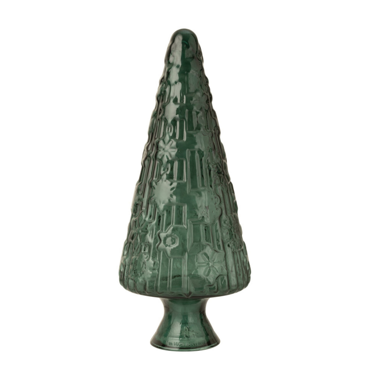 Ornamento per albero di Natale in vetro verde grande J-Line