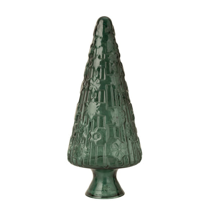 Ornamento per albero di Natale in vetro verde grande J-Line