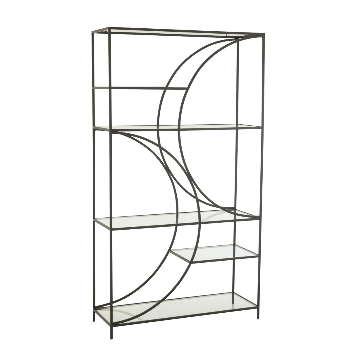 Scaffale Nyr in ferro nero a linea J