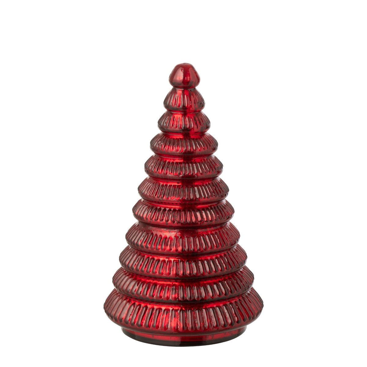 Candela profumata Albero Vetro plissettato Rosso natalizio Large J-Line