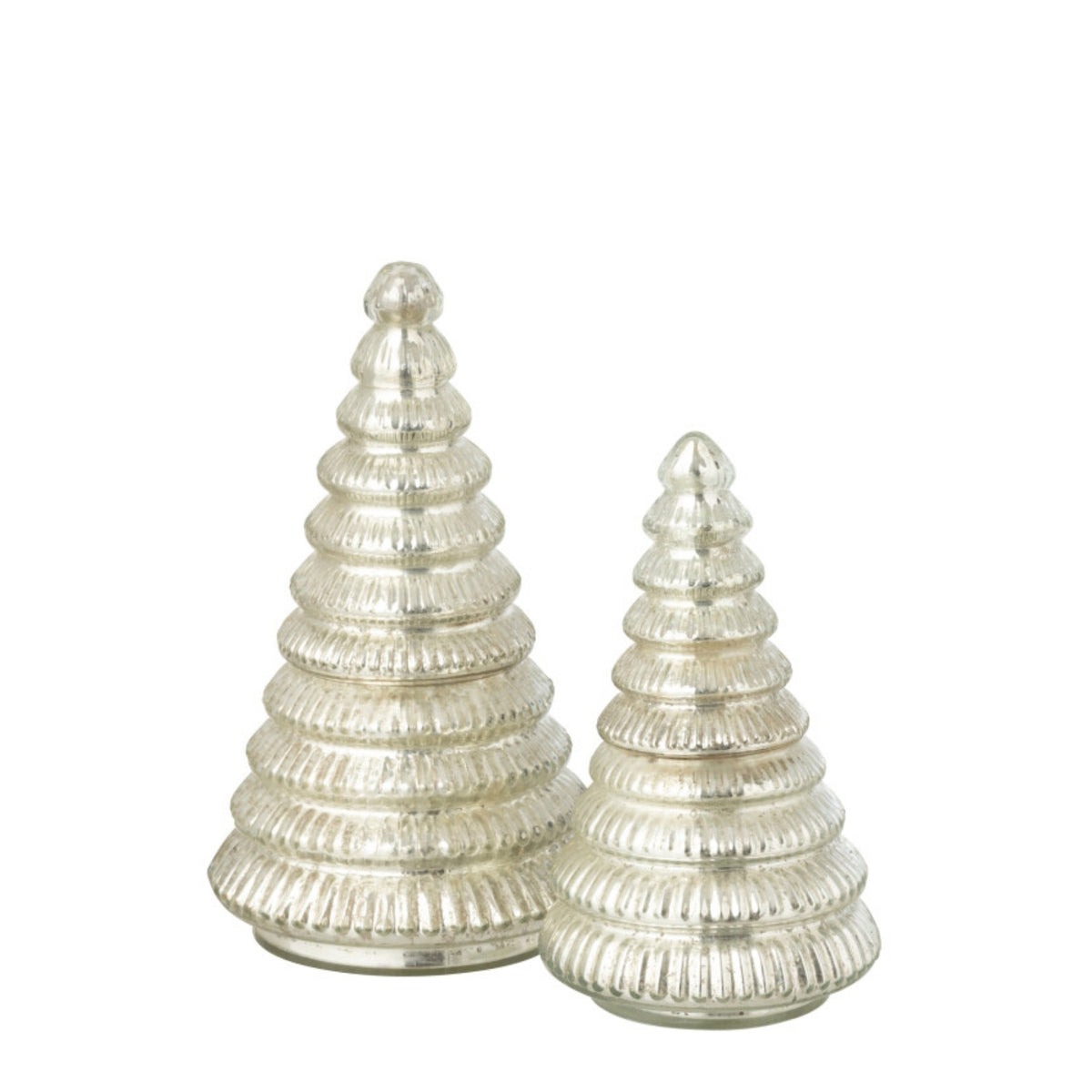 Candela profumata Albero di Natale Vetro Argento J-Line Set da 2