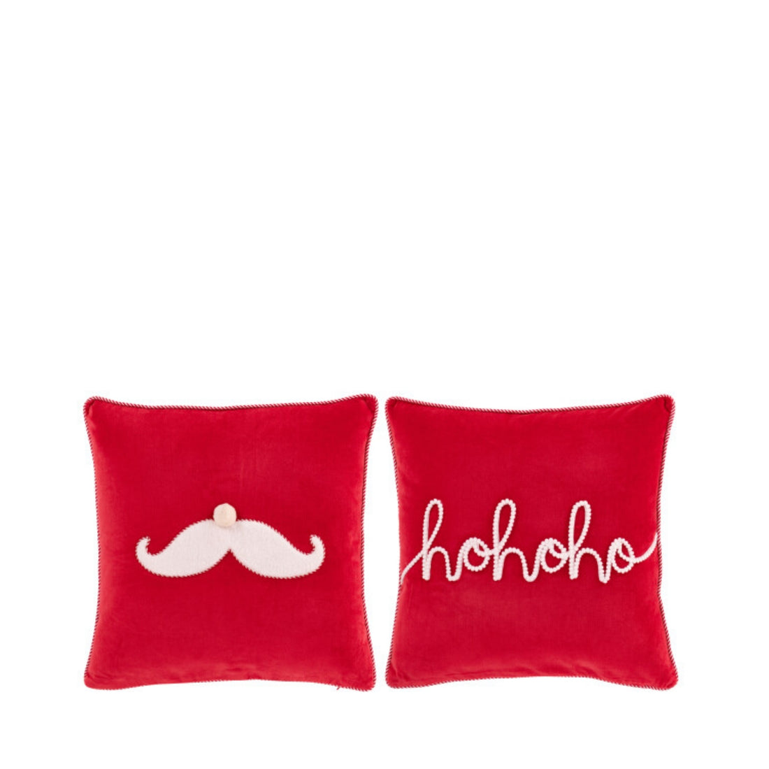 Set natalizio di 2 cuscini Hohoho + baffo di Babbo Natale J-Line