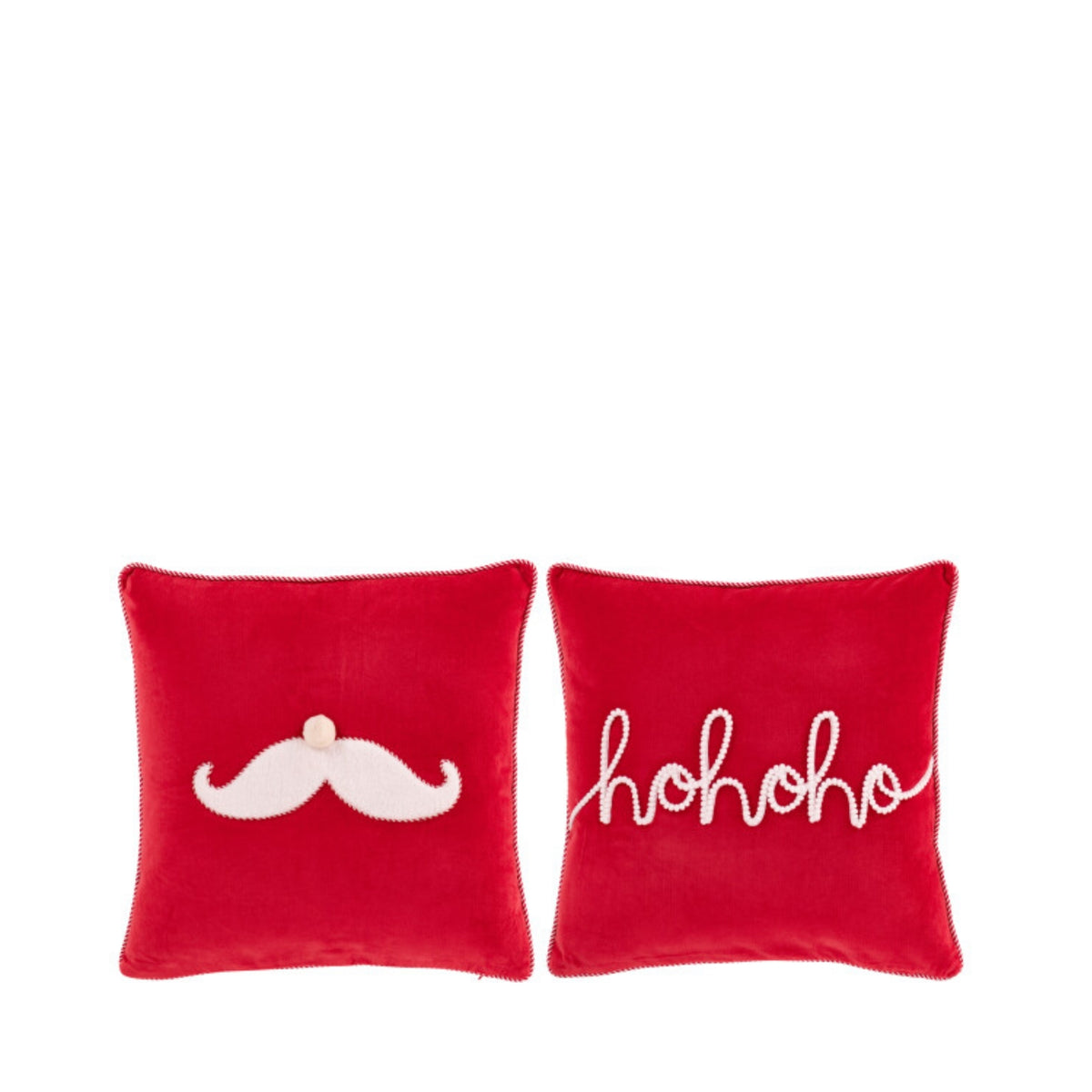 Set natalizio di 2 cuscini Hohoho + baffo di Babbo Natale J-Line