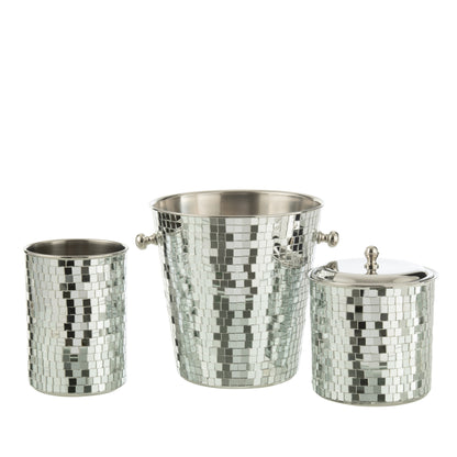 Secchio ghiaccio Mosaico Acciaio Inox Argento J-Line
