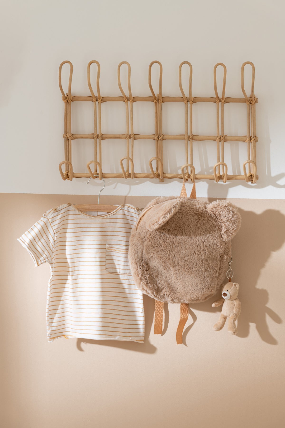 Appendiabiti Ellen 6 Ganci Rattan Naturale J-Line