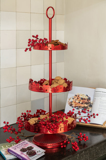 Vassoio decorativo in ferro rosso J-Line
