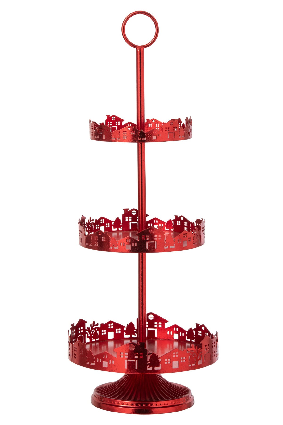 Vassoio decorativo in ferro rosso J-Line