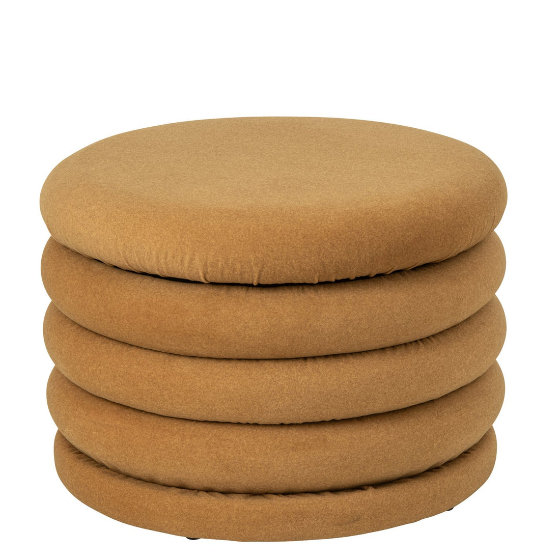 Pouf Mich in compensato/tessuto giallo ocra J-Line