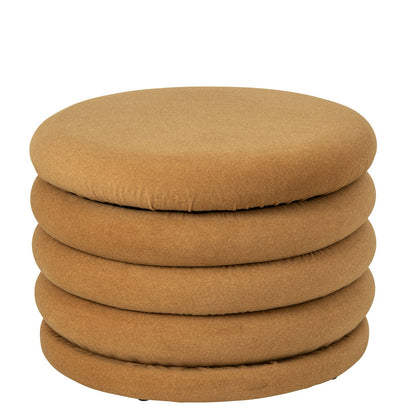 Pouf Mich in compensato/tessuto giallo ocra J-Line
