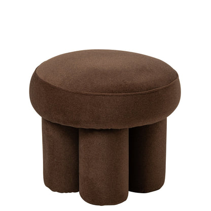 Pouf con gambe in compensato/tessuto color tortora piccolo J-Line