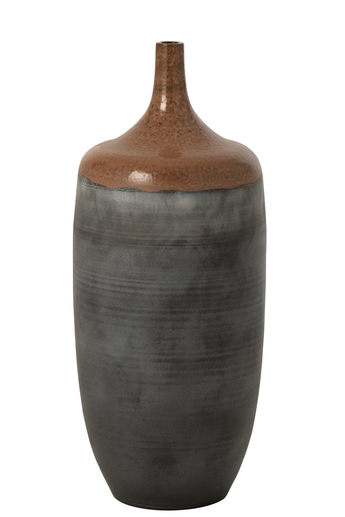 Vaso da terra Bottiglia Ceramica Caramello/Blu Grigio Large J-Line