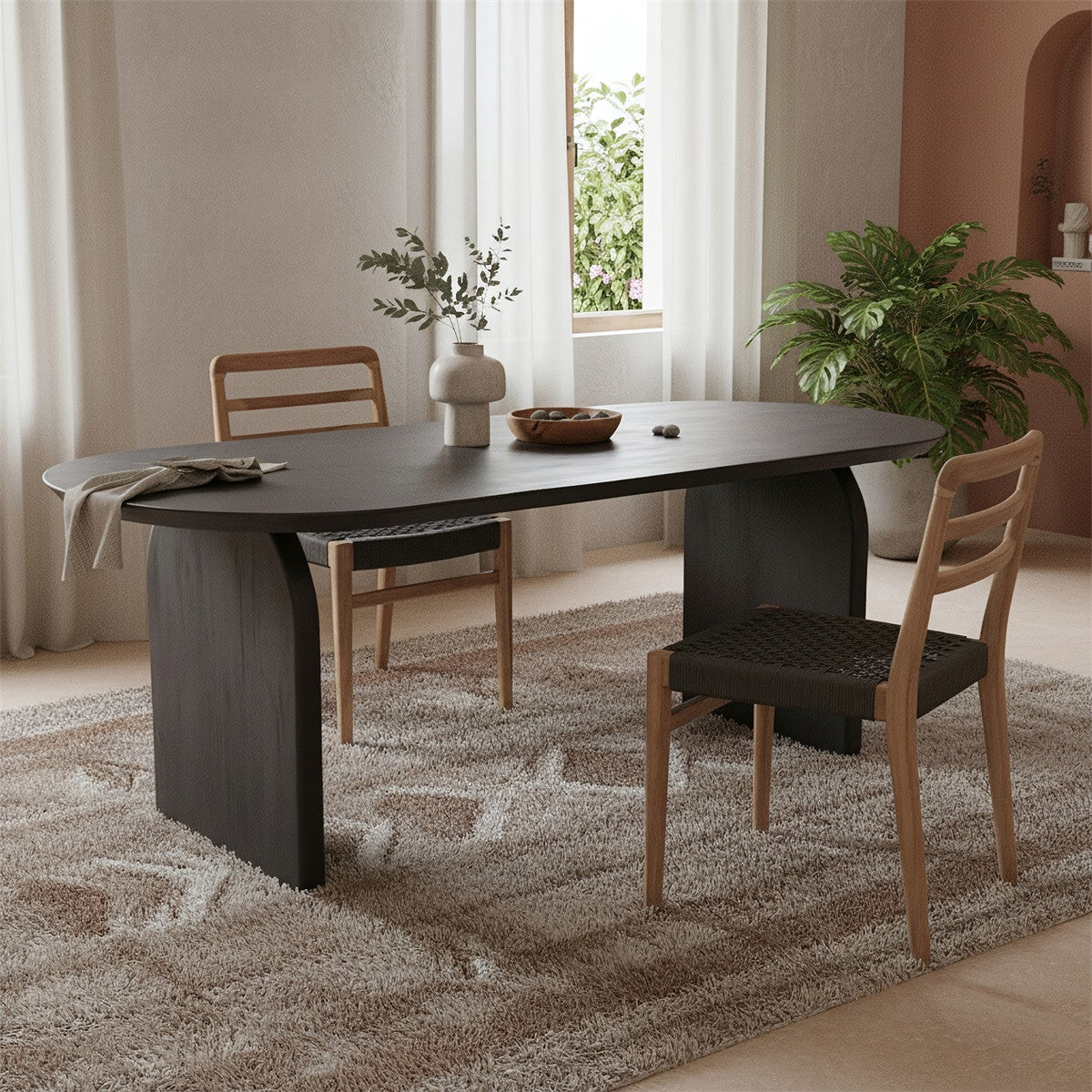 Tavolo da pranzo Bullnose Black 180cm Raw Materials
