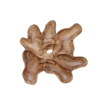 Decorazione da parete in teak Peony Large Raw Materials