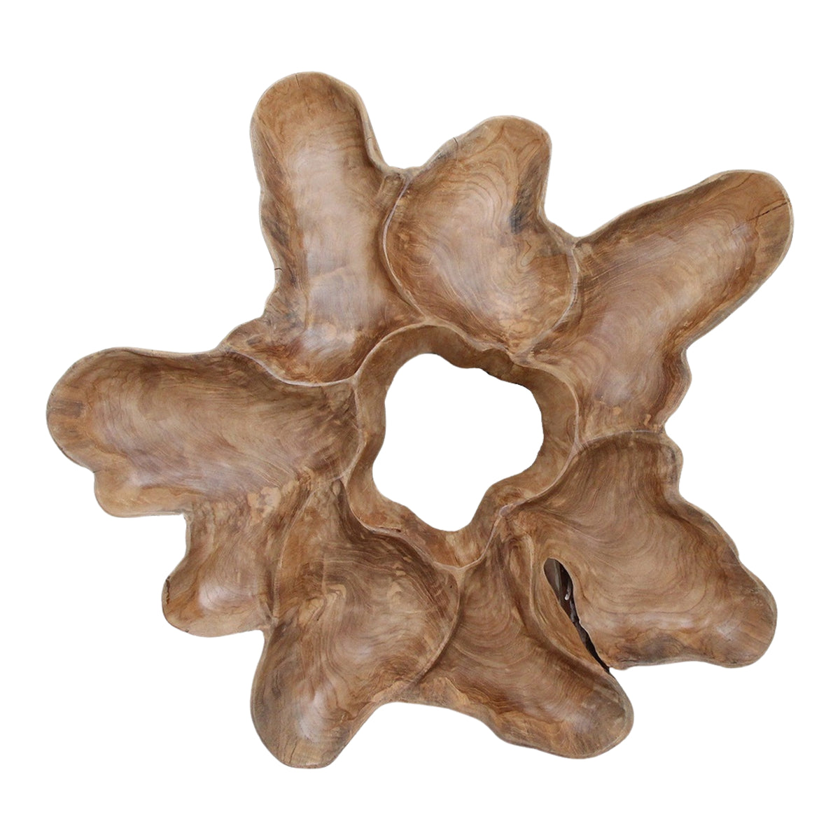 Decorazione da parete in teak Peony XL Raw Materials