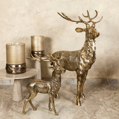 Khary Metal Statua di renna dorata Large PTMD