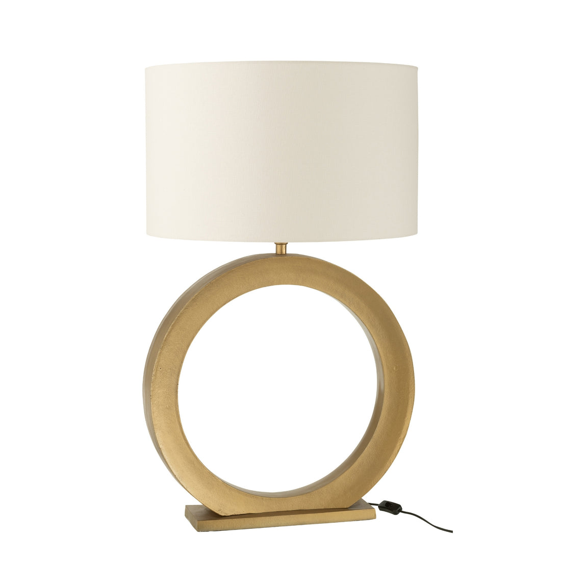 Lampada da tavolo rotonda in alluminio color oro J-Line