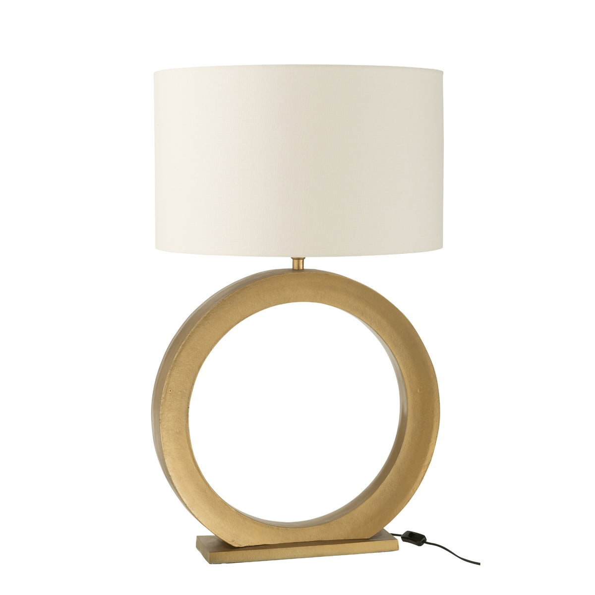 Lampada da tavolo rotonda in alluminio color oro J-Line