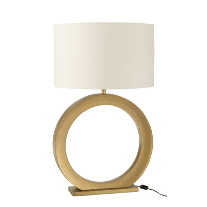 Lampada da tavolo rotonda in alluminio color oro J-Line