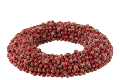Ghirlanda Rotonda Bacche di Plastica Rosse Large Ø45cm J-Line