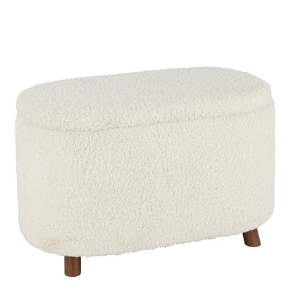 Pouf Contenitore Teddy Poliestere Bianco J-Line