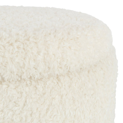 Pouf Contenitore Teddy Poliestere Bianco J-Line