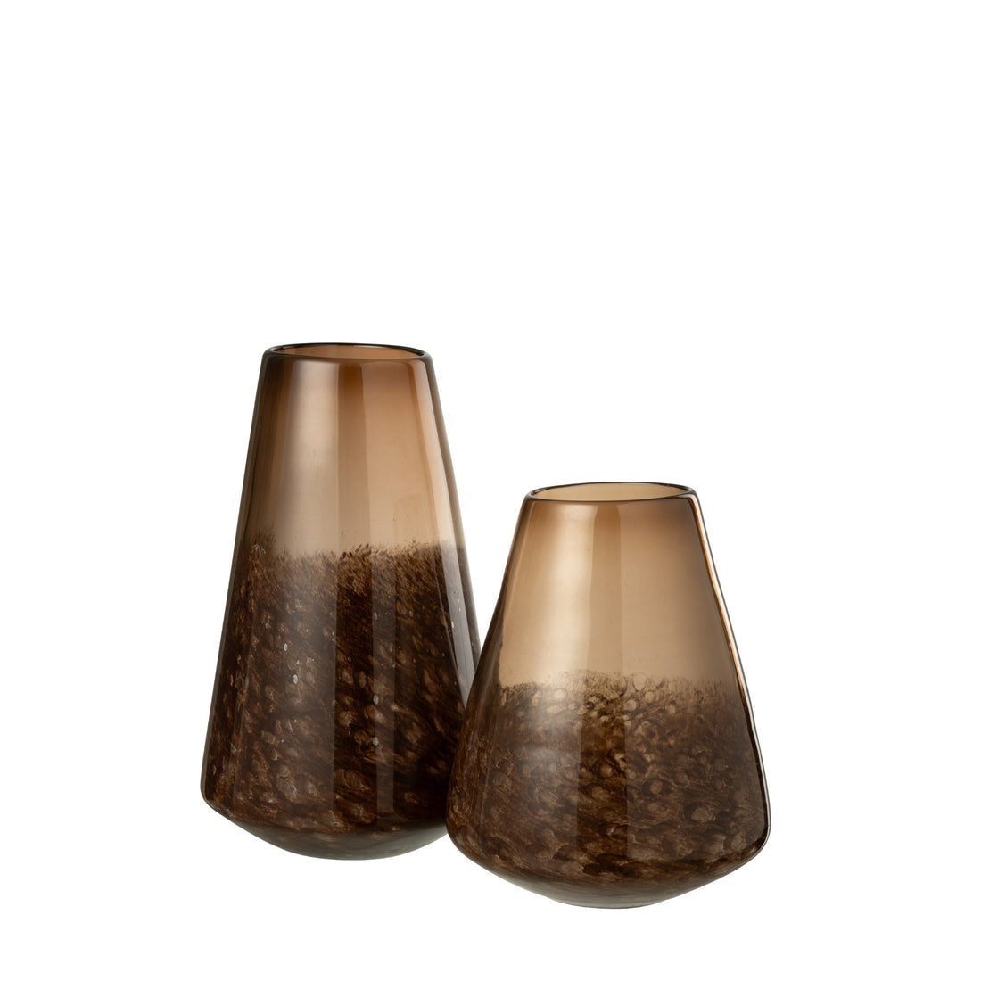 Set di 2 vasi in vetro marrone scuro Cone J-Line