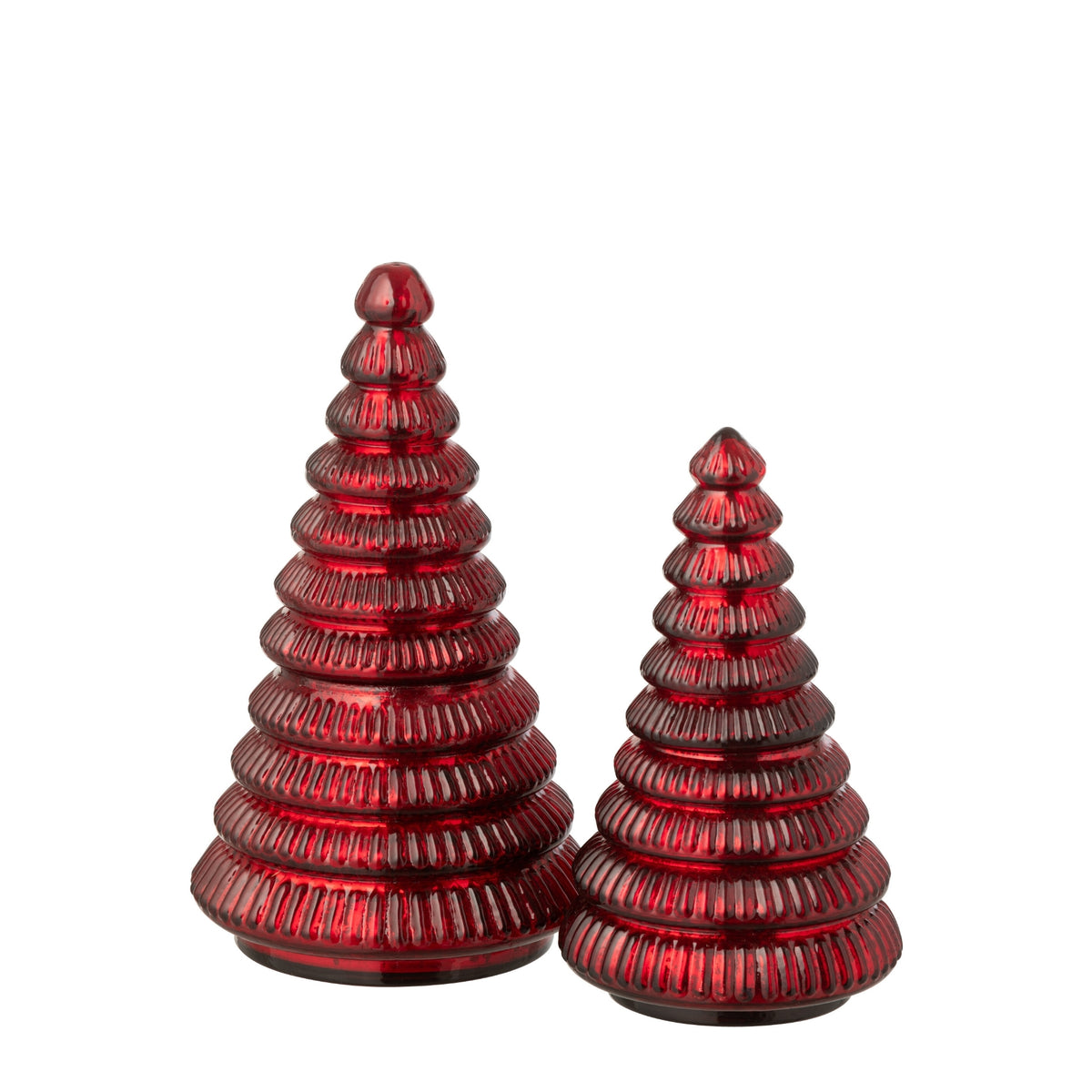 Candela profumata Albero Vetro plissettato Rosso natalizio Large J-Line