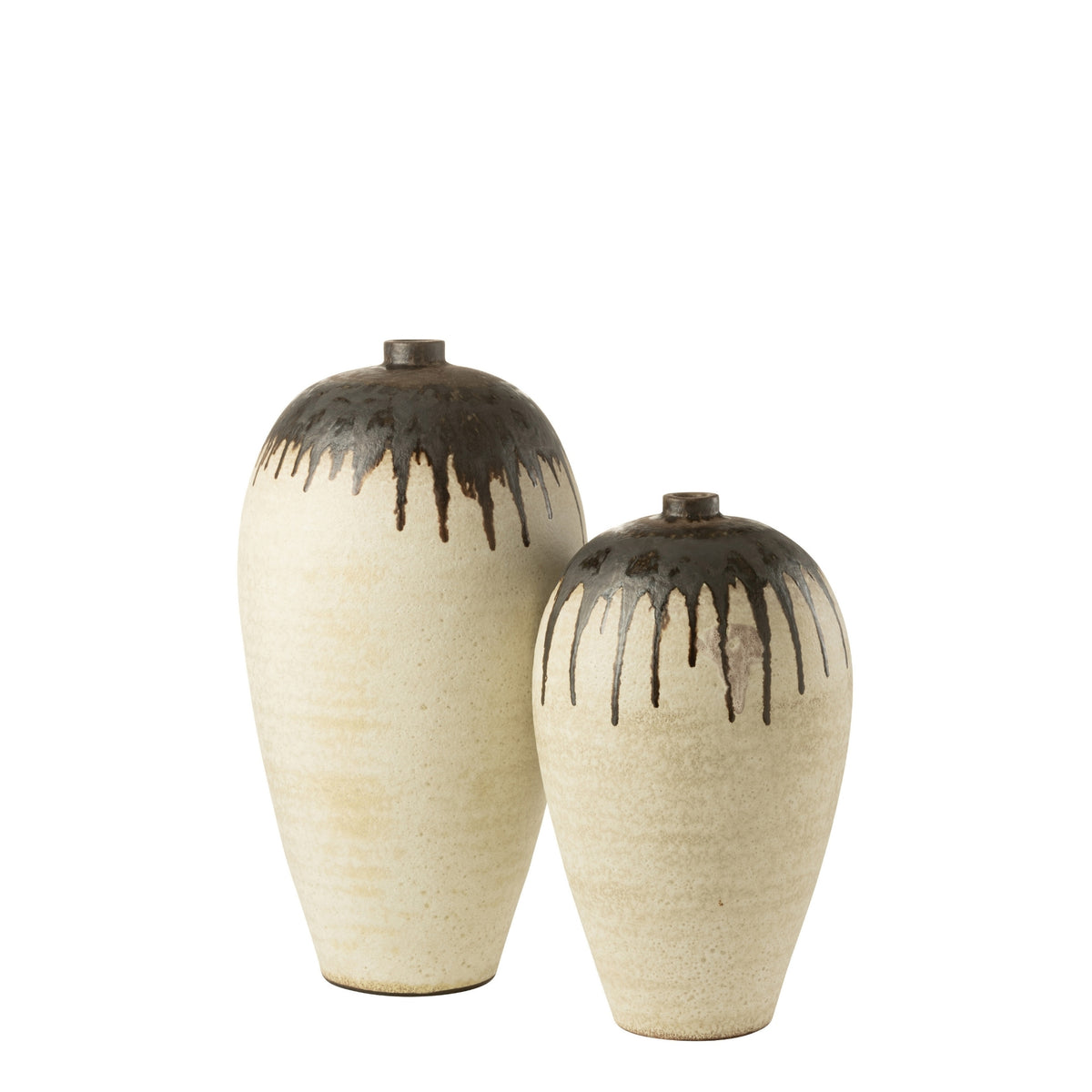 Vaso Lombok Ceramica Beige/Marrone Piccolo Ø36xH56cm J-Line