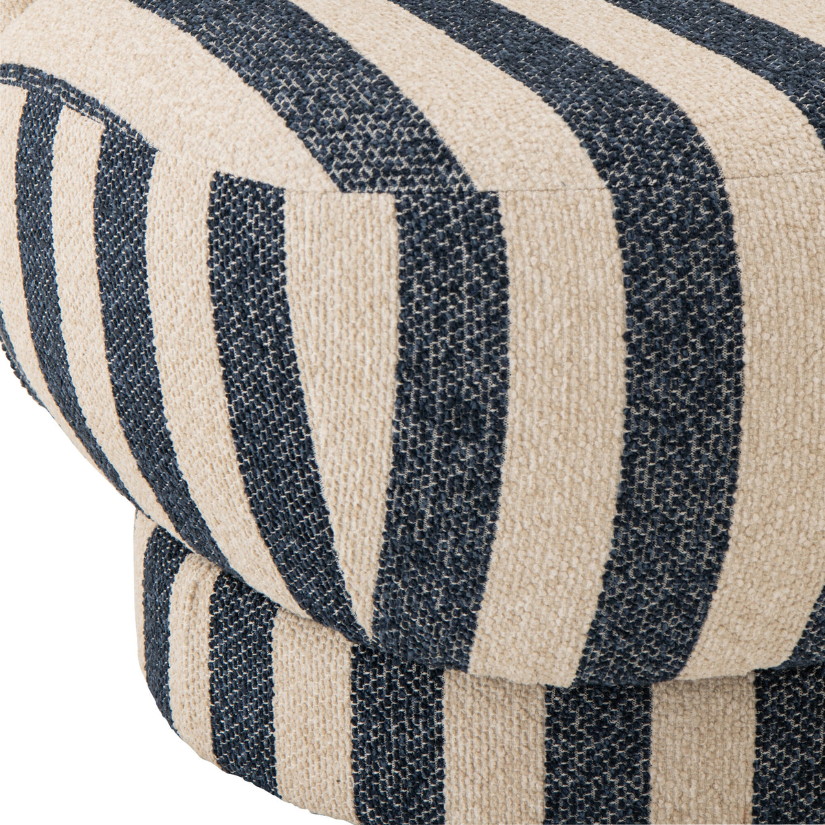 Poltrona Lounge in Tessuto a Righe Blu/Bianco Sporco J-Line