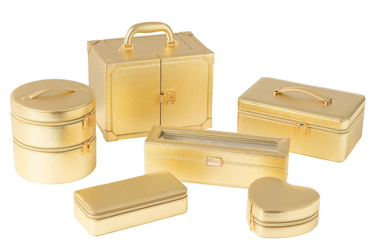 Portagioie con manico in similpelle oro J-Line
