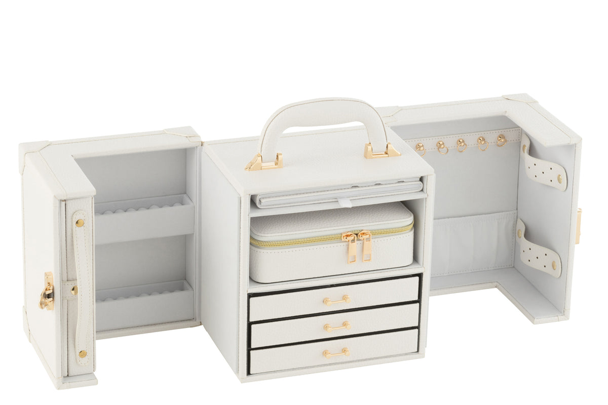 Portagioie con manico in similpelle bianco J-Line