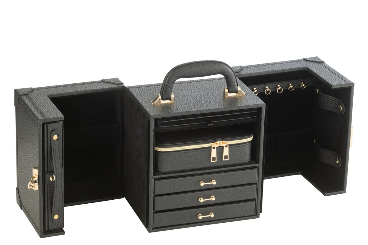 Portagioie Con Manico In Pelle Sintetica Nera J-Line