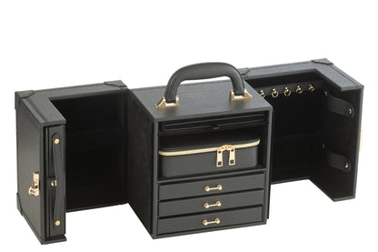 Portagioie Con Manico In Pelle Sintetica Nera J-Line