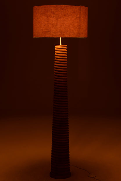 Lampada da terra con vite in legno naturale/grigio J-Line